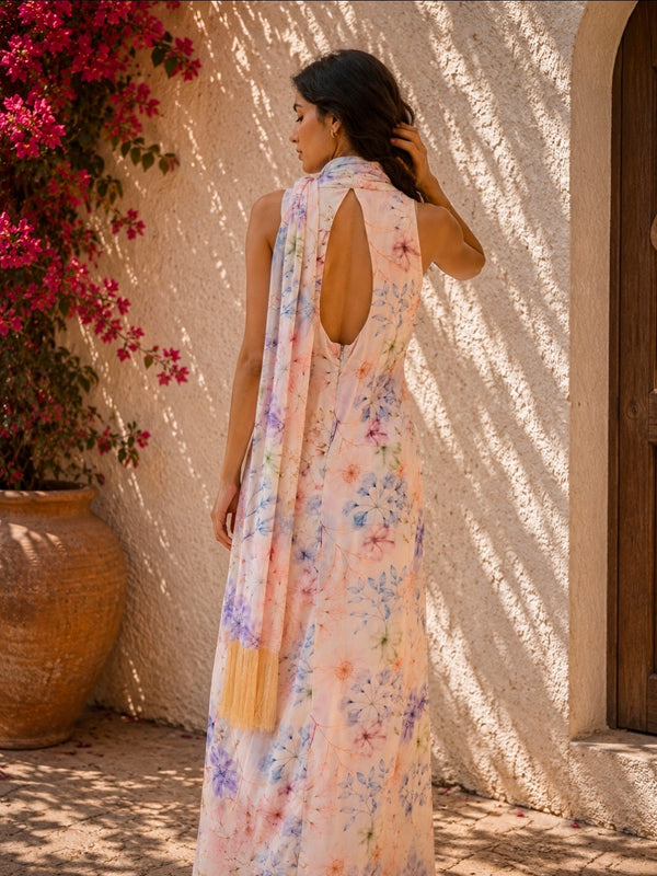 Saree Dress With Stole