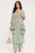Classic Kamiz Set With Layered Stole