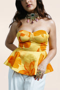 Peplum Corset With Pleated Pants