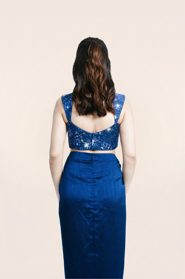 The Petal Blouse With Pre Draped Saree Skirt