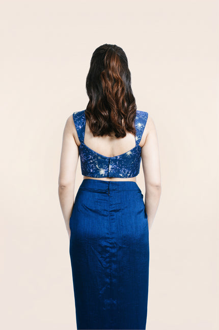The Petal Blouse With Pre Draped Saree Skirt