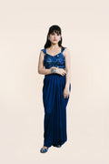 The Petal Blouse With Pre Draped Saree Skirt
