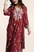 Classic Kameez Set With Layered Stole